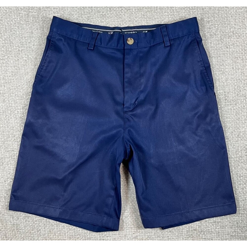 Vineyard Vines Links Shorts Men's 33 (31x8.5) Blue Chino Golf Flat Front